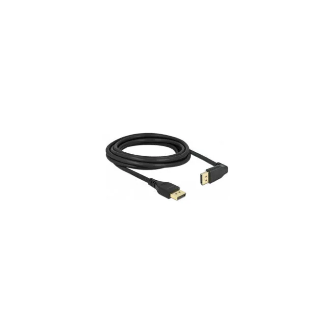 Delock DisplayPort Kabel Stecker gerade zu Stecker 90° oben gewinkelt 8K 60 Hz 3 m ohne Einrastfunktion — image 1