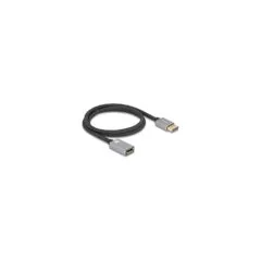 DELOCK DisplayPort Verlngerungskabel 8K 60 Hz 1 m grau Metall ohne Einrastfunktion