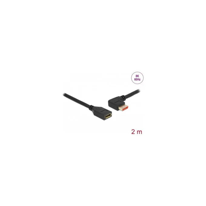 Delock DisplayPort Verlängerungskabel Stecker 90° links gewinkelt zu Buchse 8K 60 Hz 2 m — image 2
