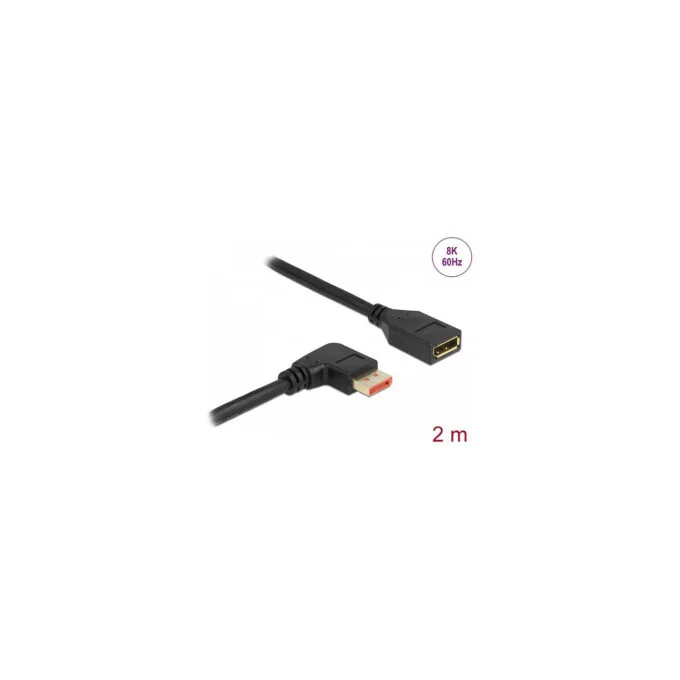 Delock DisplayPort Verlängerungskabel Stecker 90° rechts gewinkelt zu Buchse 8K 60 Hz 2 m — image 2