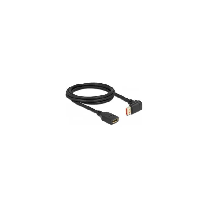 Delock DisplayPort Verlängerungskabel Stecker 90° unten gewinkelt zu Buchse 8K 60 Hz 2 m — image 1
