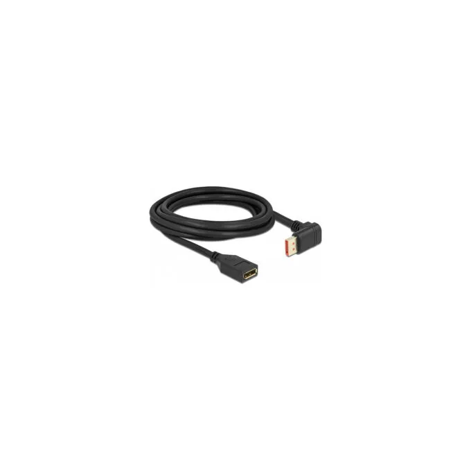 Delock DisplayPort Verlängerungskabel Stecker 90° unten gewinkelt zu Buchse 8K 60 Hz 3 m — image 1
