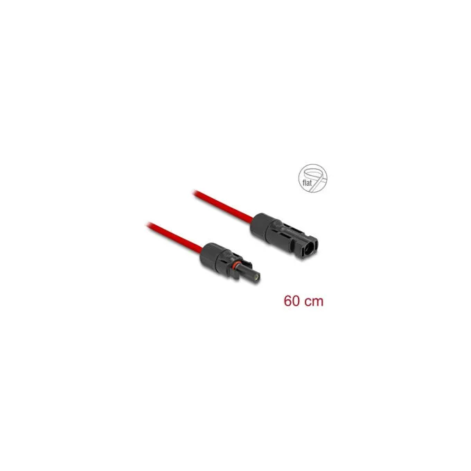 Delock DL4 Solar Flachbandkabel Stecker zu Buchse 60 cm rot — image 2