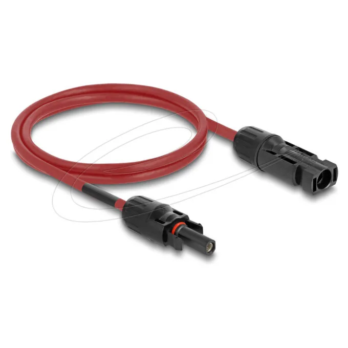 Delock DL4 Solar Kabel 4 mm2 Stecker zu Buchse 1 m rot — image 1