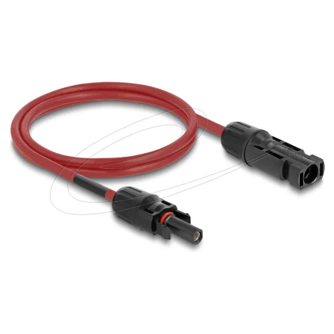 Delock DL4 Solar Kabel 6 mm2 Stecker zu Buchse 1 m rot — image 1