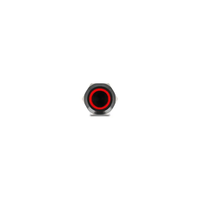 Delock Druckschalter zum Einbau schwarz 12 mm 12 V 4 x Lötanschluss LED rot Ring — image 3