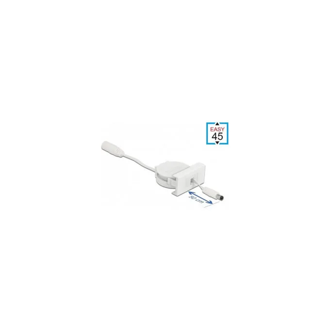 Delock Easy 45 Modul Power Ausrollkabel DC 5.5 x 2.1 mm Buchse Stecker weiß — image 2