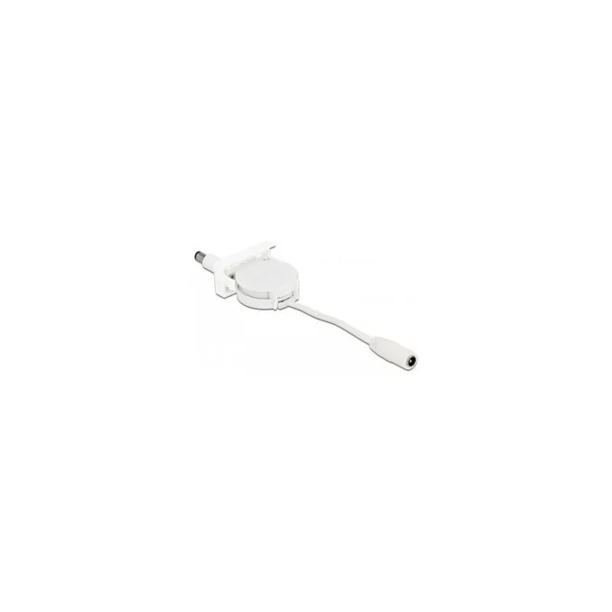 Delock Easy 45 Modul Power Ausrollkabel DC 5.5 x 2.1 mm Buchse Stecker weiß — image 1