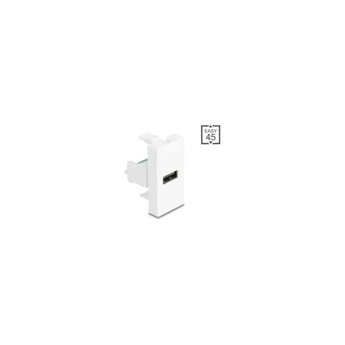 Delock Easy 45 Modul USB 2.0 Typ-A Buchse zu Terminalblock weiß — image 1