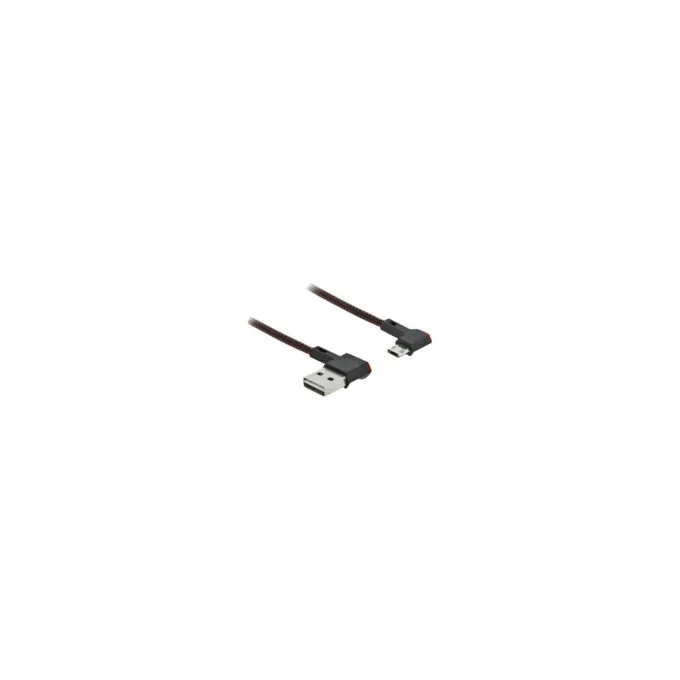 Delock EASY-USB 2.0 Kabel Typ-A Stecker zu EASY-USB Typ Micro-B Stecker gewinkelt links rechts 1.5 m schwarz — image 1