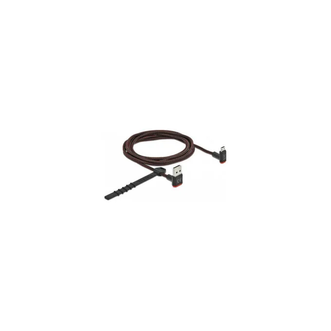 Delock EASY-USB 2.0 Kabel Typ-A Stecker zu EASY-USB Typ Micro-B Stecker gewinkelt oben unten 2 m schwarz — image 2
