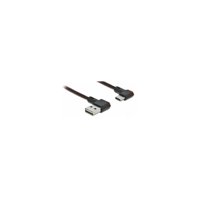 Delock EASY-USB 2.0 Kabel Typ-A Stecker zu USB Type-CTM Stecker gewinkelt links rechts 2 m schwarz — image 1