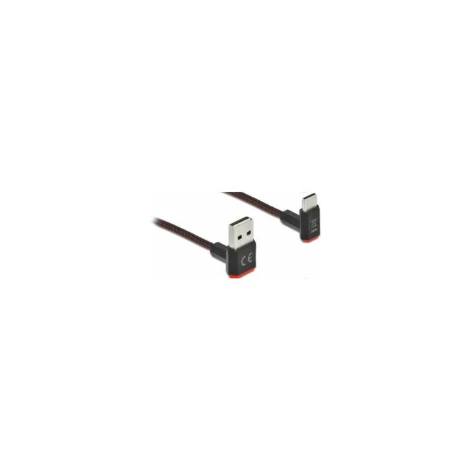 Delock EASY-USB 2.0 Kabel Typ-A Stecker zu USB Type-CTM Stecker gewinkelt oben unten 2 m schwarz — image 1
