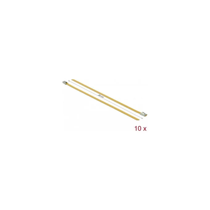 Delock Edelstahlkabelbinder L 200 x B 4.6 mm gelb 10 Stück — image 2