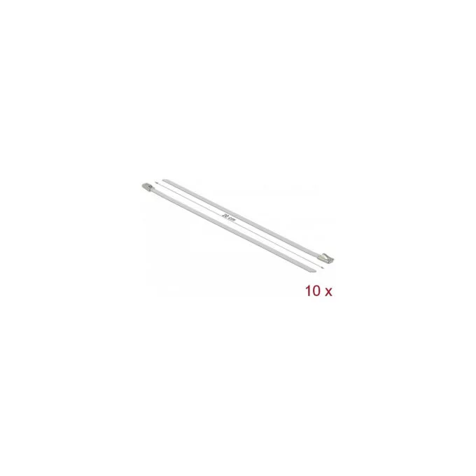 Delock Edelstahlkabelbinder L 200 x B 4.6 mm weiß 10 Stück — image 2