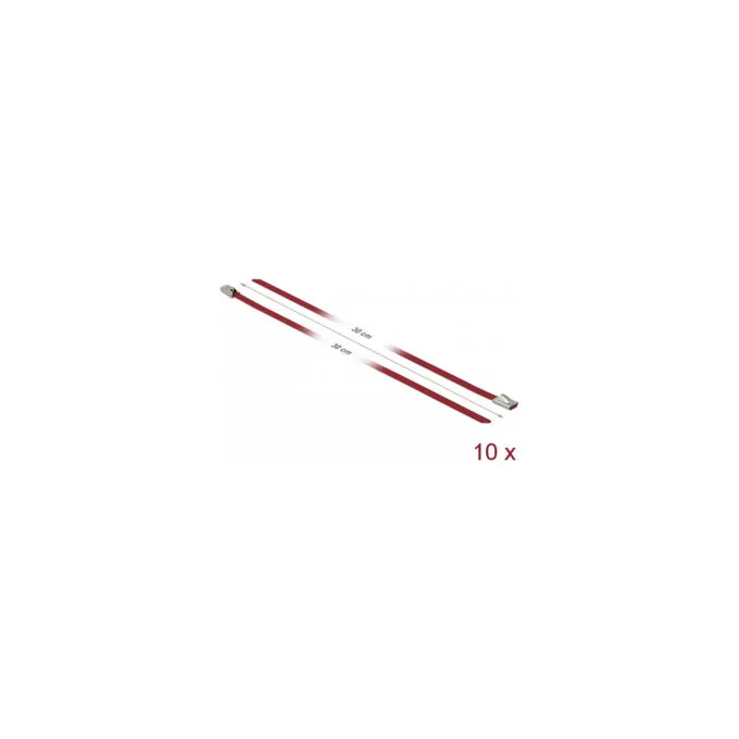 Delock Edelstahlkabelbinder L 300 x B 4.6 mm rot 10 Stück — image 2