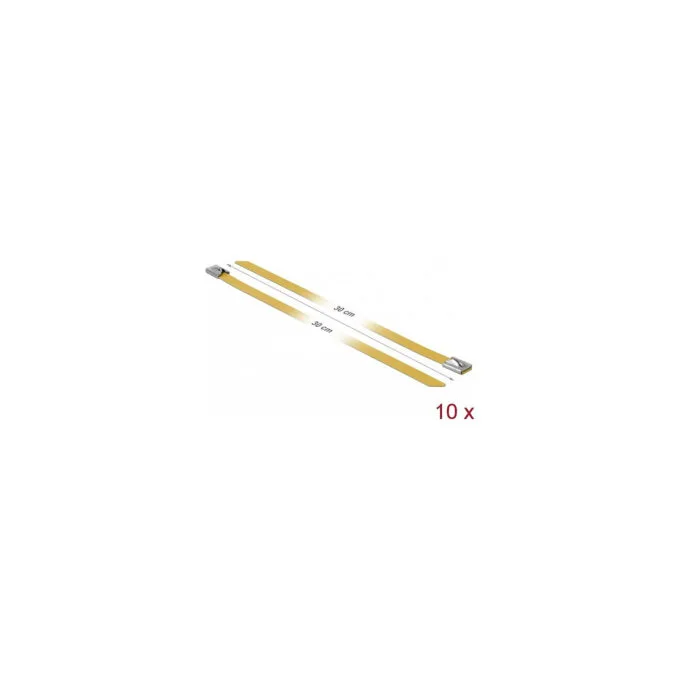 Delock Edelstahlkabelbinder L 300 x B 7.9 mm gelb 10 Stück — image 2