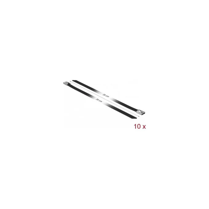 Delock Edelstahlkabelbinder L 300 x B 7.9 mm schwarz 10 Stück — image 2