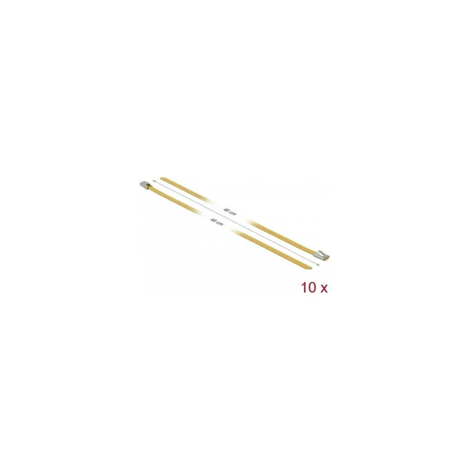 Delock Edelstahlkabelbinder L 400 x B 4.6 mm gelb 10 Stück — image 2