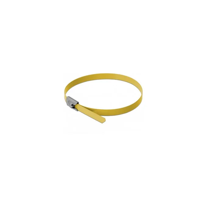Delock Edelstahlkabelbinder L 400 x B 4.6 mm gelb 10 Stück — image 1