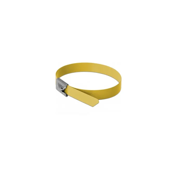Delock Edelstahlkabelbinder L 400 x B 7.9 mm gelb 10 Stück — image 1