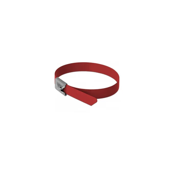 Delock Edelstahlkabelbinder L 400 x B 7.9 mm rot 10 Stück — image 1