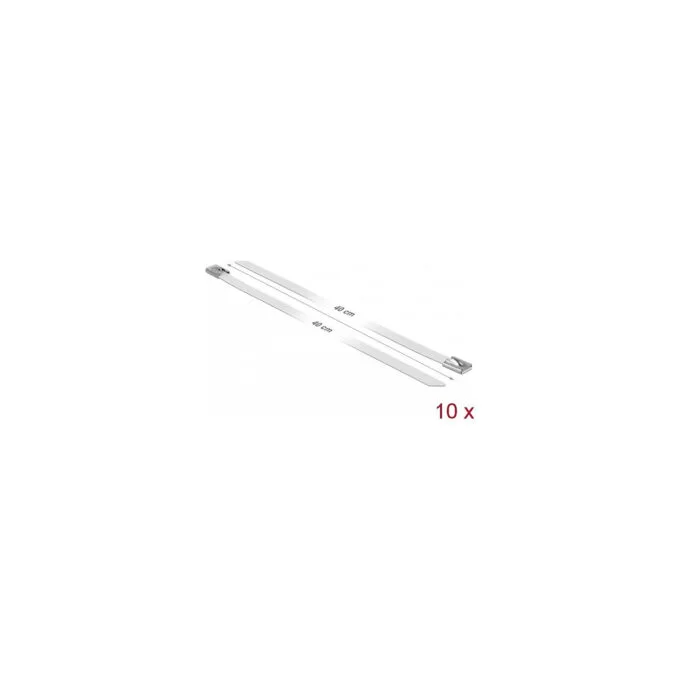 Delock Edelstahlkabelbinder L 400 x B 7.9 mm weiß 10 Stück — image 1