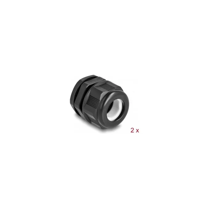 Delock EX-Kabelverschraubung M25 schwarz 2 Stück — image 1