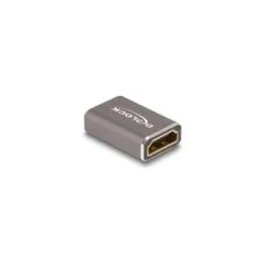 DELOCK HDMI Adapter Buchse zu Buchse 8K 60 Hz grau Metall