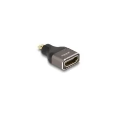 DELOCK HDMI Adapter Micro-D Stecker zu A Buchse 8K 60 Hz grau Metall