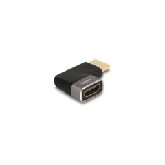 DELOCK HDMI Adapter Stecker zu Buchse 90 links gewinkelt 8K 60 Hz grau Metall