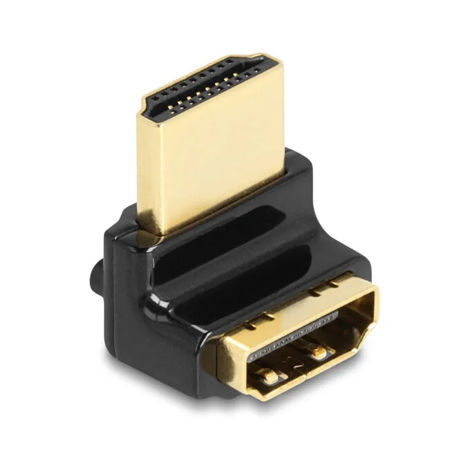 Delock HDMI Adapter Stecker zu Buchse 90° oben gewinkelt 8K 60 Hz Metall — image 2