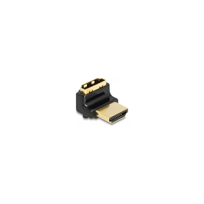 Delock HDMI Adapter Stecker zu Buchse 90° oben gewinkelt 8K 60 Hz Metall — image 1