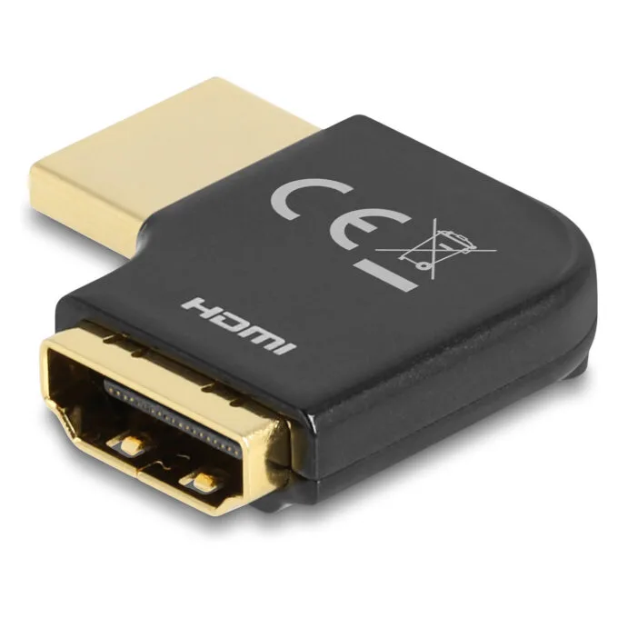Delock HDMI Adapter Stecker zu Buchse 90° rechts gewinkelt 8K 60 Hz Metall — image 2