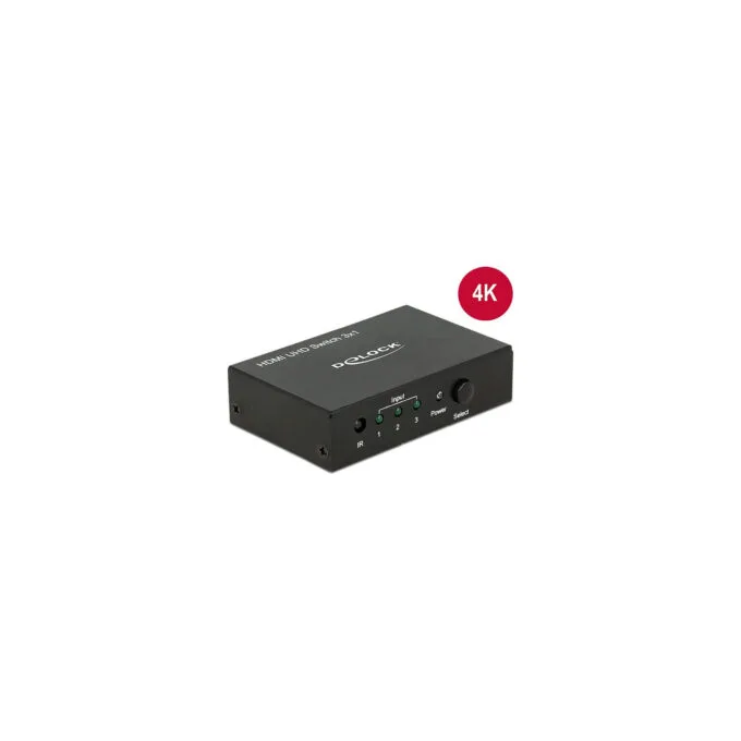 Delock HDMI UHD Switch 3xHDMI IN 1xHDMI Out — image 1