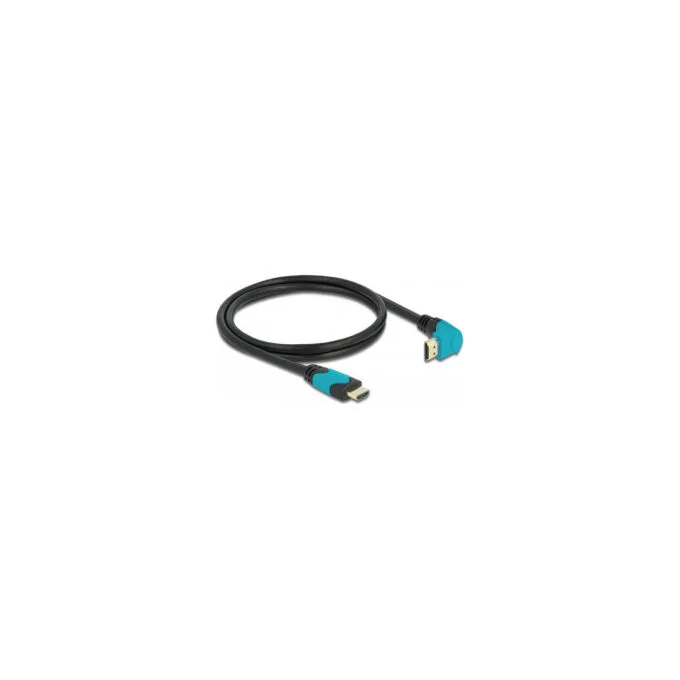 Delock High Speed HDMI Kabel Stecker gerade zu Stecker 90° unten gewinkelt 48 Gbps 8K 60 Hz 1 m — image 2