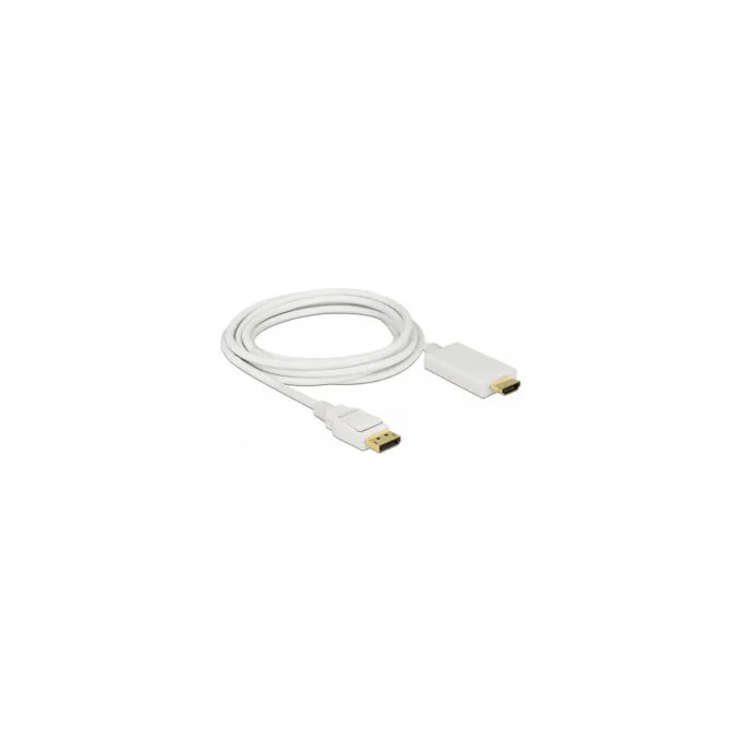 Delock Kabel DisplayPort 1.2 Stecker to High Speed HDMI-A Stecker Passiv 4K 30 Hz 3 m weiß — image 2