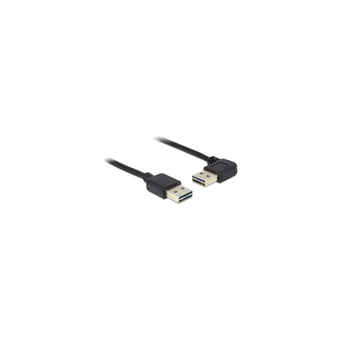 Delock Kabel EASY-USB 2.0 Typ-A Stecker to EASY-USB 2.0 Typ-A Stecker gewinkelt links rechts 3 m — image 1