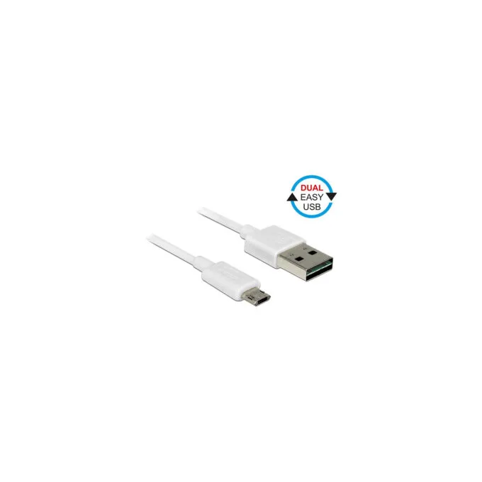 Delock Kabel EASY-USB 2.0 Typ-A Stecker to EASY-USB 2.0 Typ Micro-B Stecker 0.5 m weiß — image 1