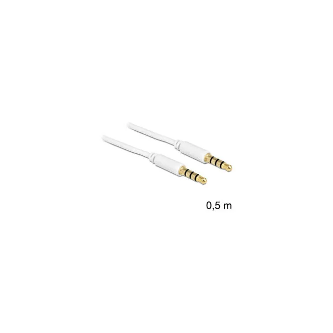 Delock Kabel Klinke 3.5 mm 4 Pin Stecker to Stecker 0.5 m — image 1