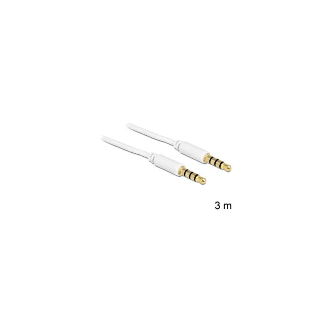 Delock Kabel Klinke 3.5 mm 4 Pin Stecker to Stecker 3 m — image 1