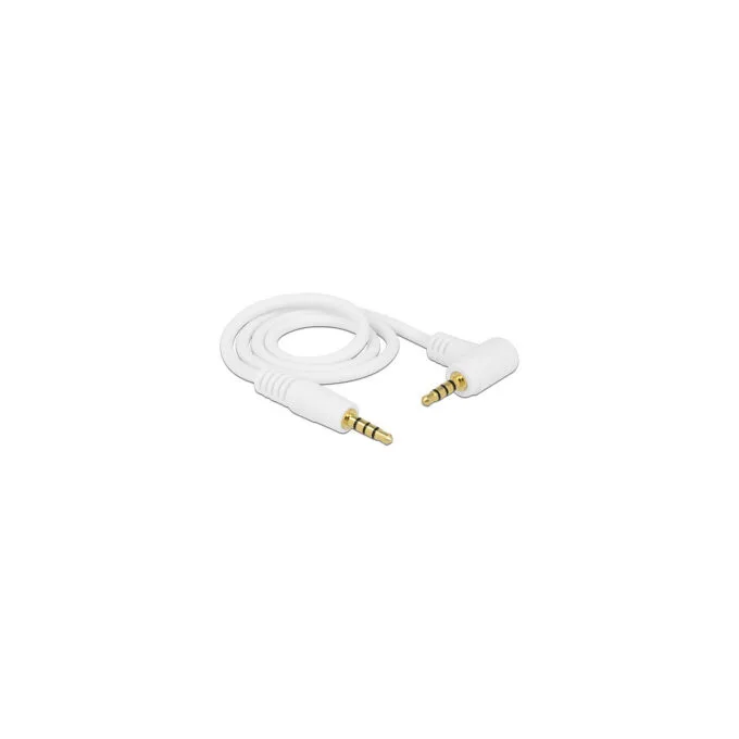 Delock Kabel Klinke 3.5 mm 4 Pin Stecker to Stecker gewinkelt 0.5 m weiß — image 2