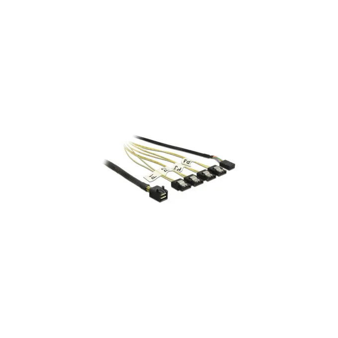 Delock Kabel Mini SAS HD SFF-8643 to 4 x SATA 7 Pin Reverse + Sideband 0.5 m — image 1