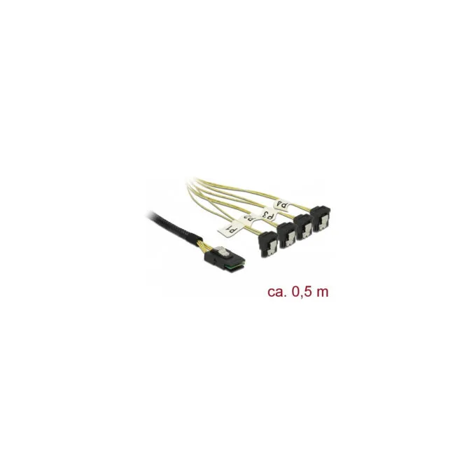 Delock Kabel Mini SAS SFF-8087 to 4 x SATA 7 Pin gewinkelt 0.5 m — image 2