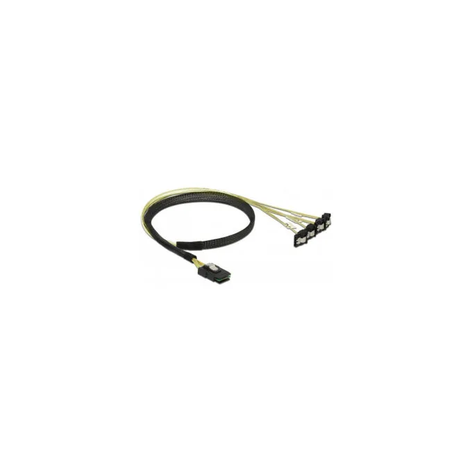 Delock Kabel Mini SAS SFF-8087 to 4 x SATA 7 Pin gewinkelt 0.5 m — image 1