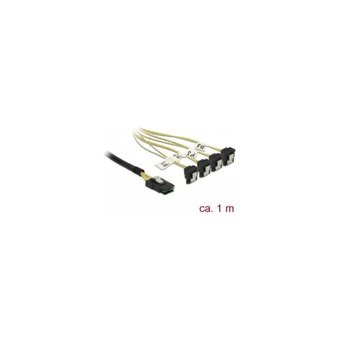 Delock Kabel Mini SAS SFF-8087 to 4 x SATA 7 Pin gewinkelt 1 m — image 2