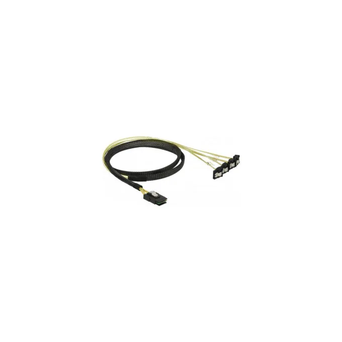 Delock Kabel Mini SAS SFF-8087 to 4 x SATA 7 Pin gewinkelt 1 m — image 1