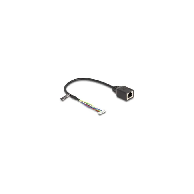 Delock Kabel RJ45 Buchse zu Pfostenbuchse 1.25 mm 4 Pin und Pfostenbuchse 1.25 mm 6 Pin Cat.5e 30 cm schwarz — image 1