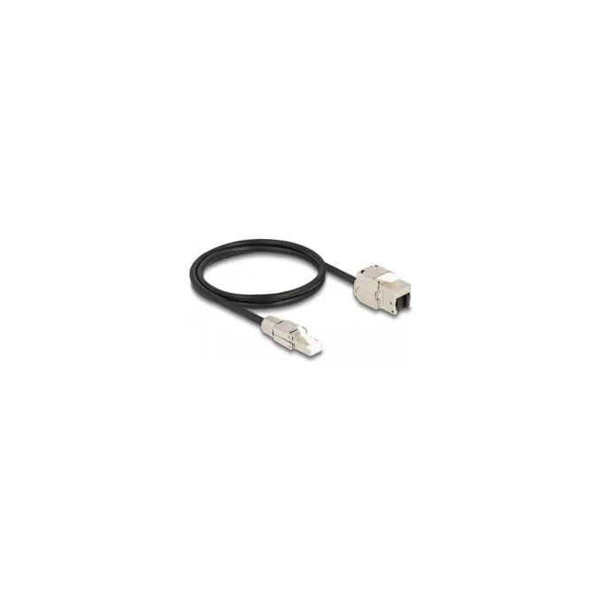 Delock Kabel RJ45 Stecker feldkonfektionierbar zu Keystone Modul RJ45 Buchse Cat.6A 1 m — image 1