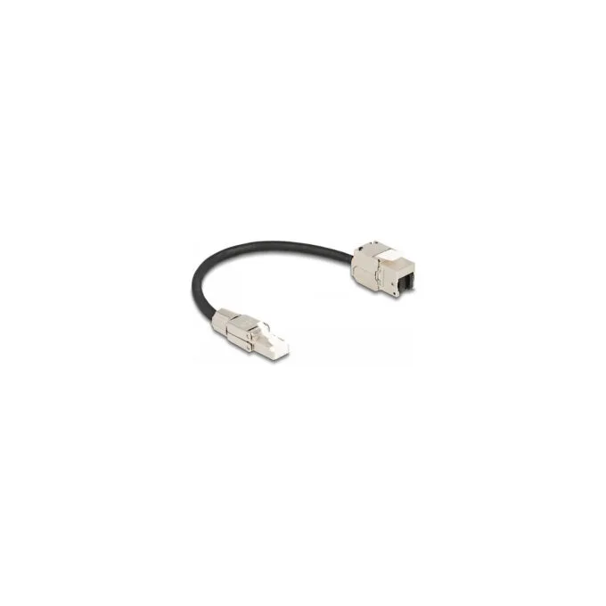 Delock Kabel RJ45 Stecker feldkonfektionierbar zu Keystone Modul RJ45 Buchse Cat.6A 25 cm — image 1